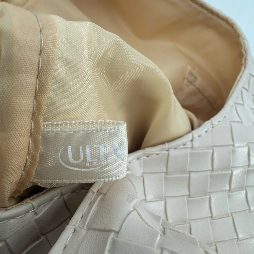 Ulta Beauty NEW Woven Basket Weave Knot Vegan Leather Hobo Shoulder Bag NWT